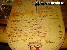 [P08] Lista bogata de meniuri mai deosebite, atat ca denumiri cat si cantitativ si calitativ, de la restaurantul Excalibur » foto by ileanaxperta*
 - 
<span class="allrVoted glyphicon glyphicon-heart hidden" id="av54548"></span>
<a class="m-l-10 hidden" id="sv54548" onclick="voting_Foto_DelVot(,54548,4083)" role="button">șterge vot <span class="glyphicon glyphicon-remove"></span></a>
<a id="v954548" class=" c-red"  onclick="voting_Foto_SetVot(54548)" role="button"><span class="glyphicon glyphicon-heart-empty"></span> <b>LIKE</b> = Votează poza</a> <img class="hidden"  id="f54548W9" src="/imagini/loader.gif" border="0" /><span class="AjErrMes hidden" id="e54548ErM"></span>