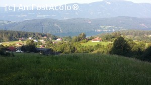 P03 [JUL-2015] Lacul Millstatt văzut dintr-un punct de belvedere situat pe șoseaua alpină Lammersdorfer Almstrasse.Zona Millstatt din provincia Carinthia, Austria.