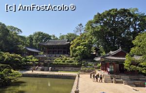 [P02] Prima noastra oprire in acest tur al gradinii a fost la marginea unui iaz numit Buyongji, piesa centrala, construit asimetric, forma sa ovala reflectand filosofia conform careia perfectiunea rezida in imperfectiunea naturala. In centru se afla pavilionul Juhamnu, adaugat la inceputul domniei regelui Jeongjo, al 22-lea rege al dinastiei Joseon, in 1776. Aceasta cladire, cu vedere la iaz, servea drept biblioteca, adunand mii de carti la primul etaj, in timp ce al doilea era folosit ca sala de lectura. Unele dintre lucrari au fost opera regelui insusi, care avea un profund interes pentru stiinta. » foto by geani anto
 - 
<span class="allrVoted glyphicon glyphicon-heart hidden" id="av1515848"></span>
<a class="m-l-10 hidden" id="sv1515848" onclick="voting_Foto_DelVot(,1515848,21214)" role="button">șterge vot <span class="glyphicon glyphicon-remove"></span></a>
<a id="v91515848" class=" c-red"  onclick="voting_Foto_SetVot(1515848)" role="button"><span class="glyphicon glyphicon-heart-empty"></span> <b>LIKE</b> = Votează poza</a> <img class="hidden"  id="f1515848W9" src="/imagini/loader.gif" border="0" /><span class="AjErrMes hidden" id="e1515848ErM"></span>